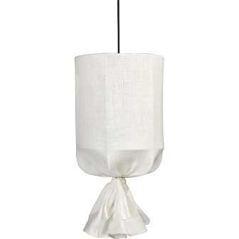 Lampa wisząca abażurowa Round len stonewash